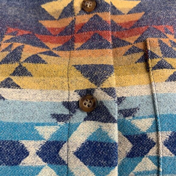 Pendleton Womens Jacquard Lodge Button L/S Shirt Sz S Colorful Aztec Virgin Wool - Picture 6 of 9